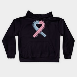 Infant Loss Awareness Pink and Blue Ribbon Kids Hoodie